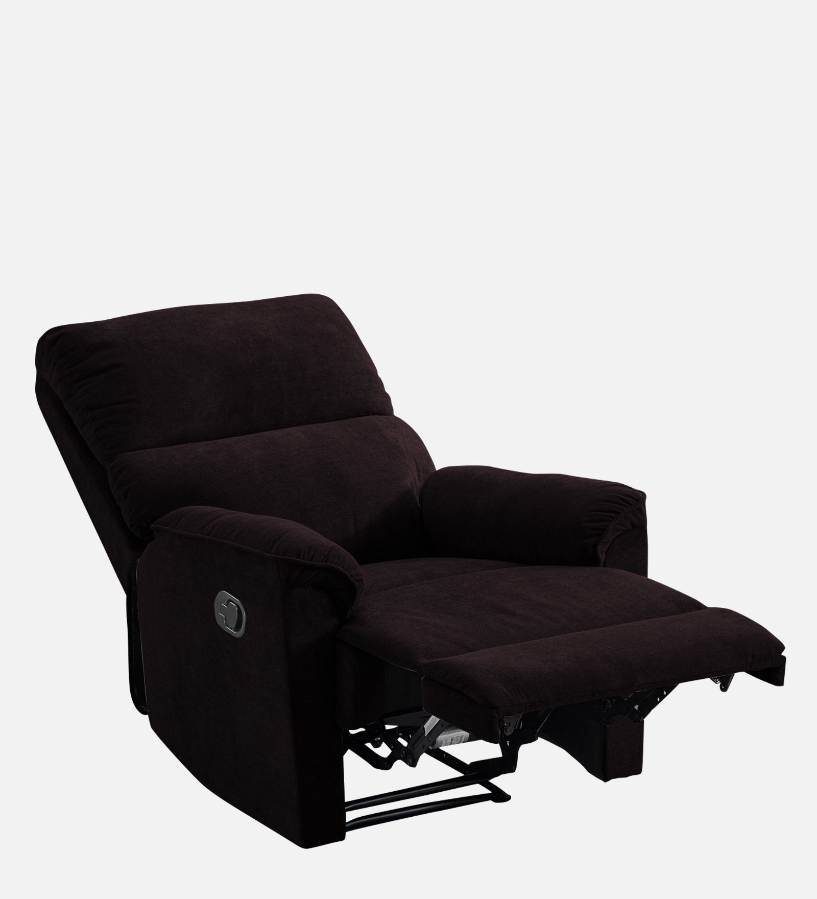 Abby Fabric 1 Seater Motorized Recliner In Cara Brown Colour - Reclined View by Febonic Living