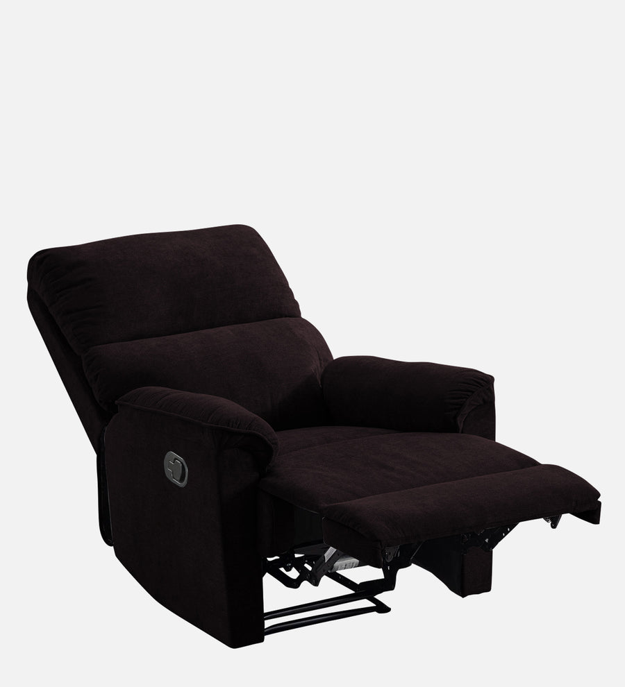 Abby Fabric 1 Seater Motorized Recliner In Cara Brown Colour - Reclined View by Febonic Living