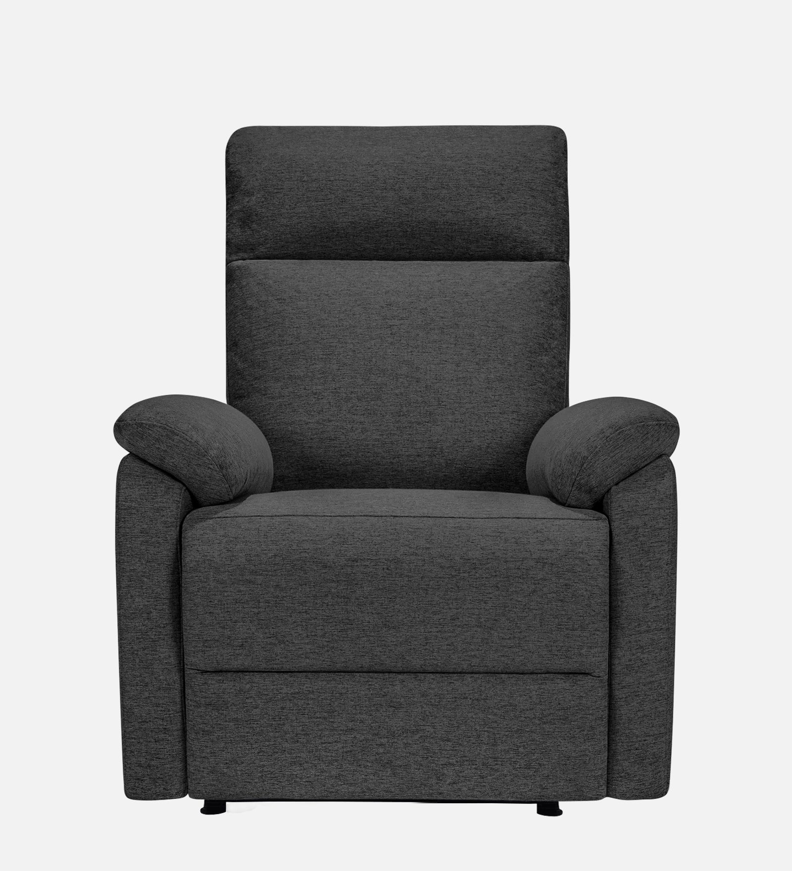 Abby Fabric 1 Seater Motorized Recliner In Charcoal Grey Colour - Front View by Febonic Living
