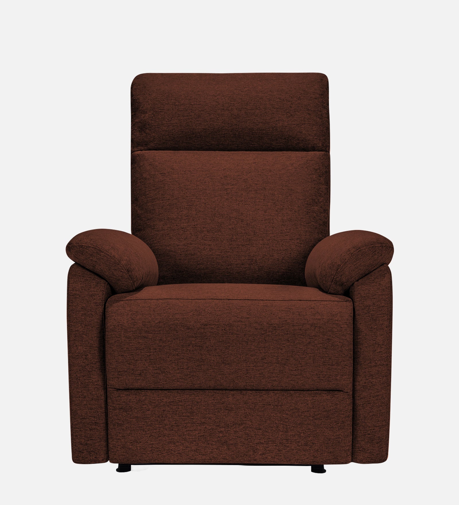 Abby Fabric 1 Seater Motorized Recliner In Coffee Brown Colour - Front View by Febonic Living