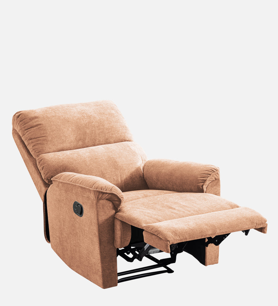 Abby 1 Seater Motorized Fabric Recliner - Cosmic Beige - Reclined View by Febonic Living