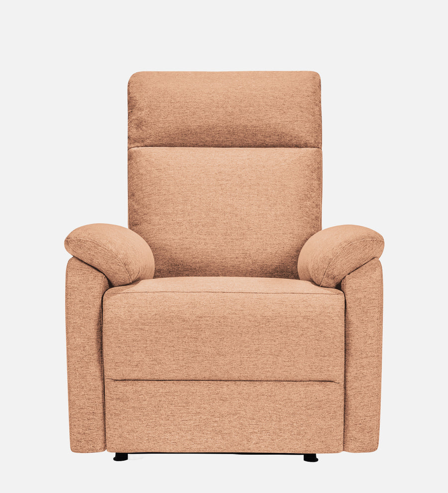Abby 1 Seater Motorized Fabric Recliner - Cosmic Beige - Front View by Febonic Living