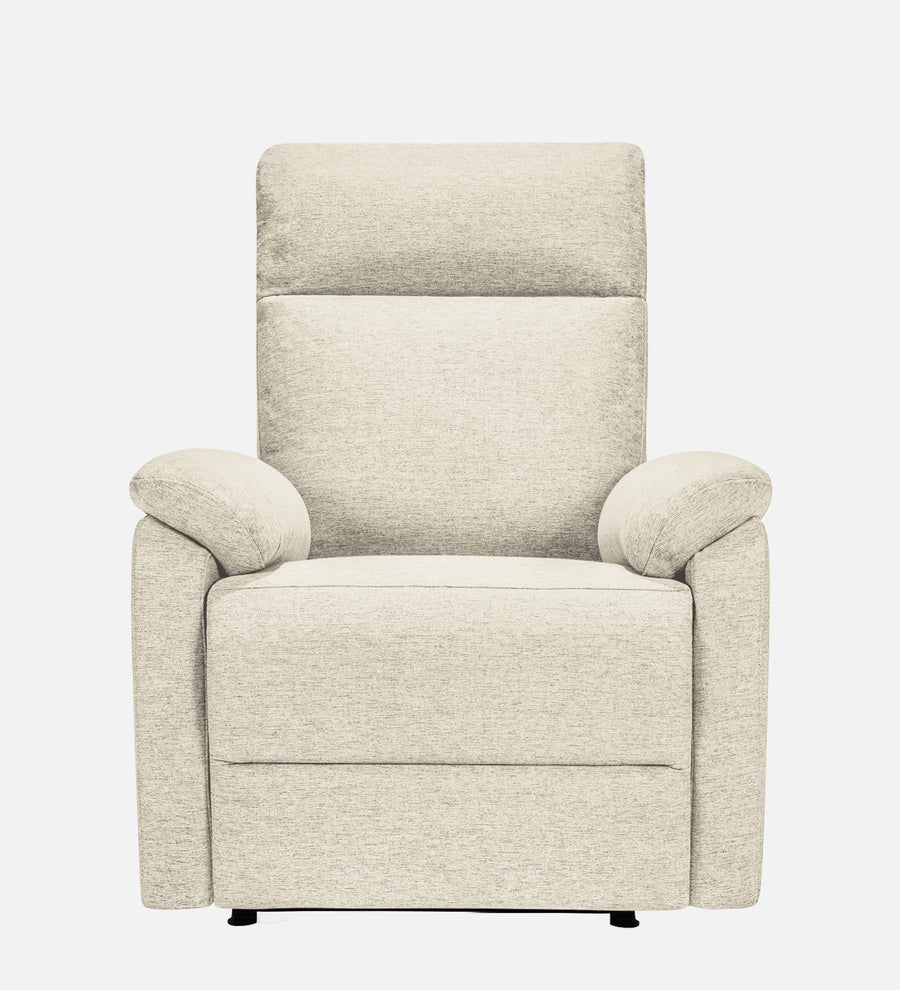 Abby Fabric 1 Seater Motorized Recliner In Ivory Cream Colour - Front View by Febonic Living