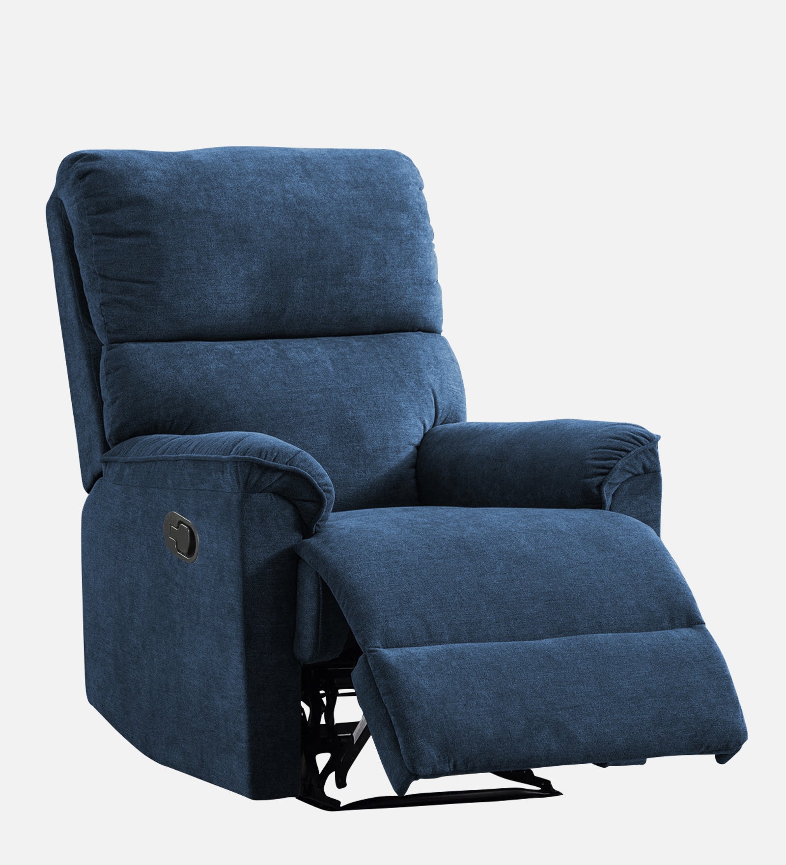 Abby Fabric 1 Seater Motorized Recliner In Light Blue Colour - SideView Image by Febonic Living