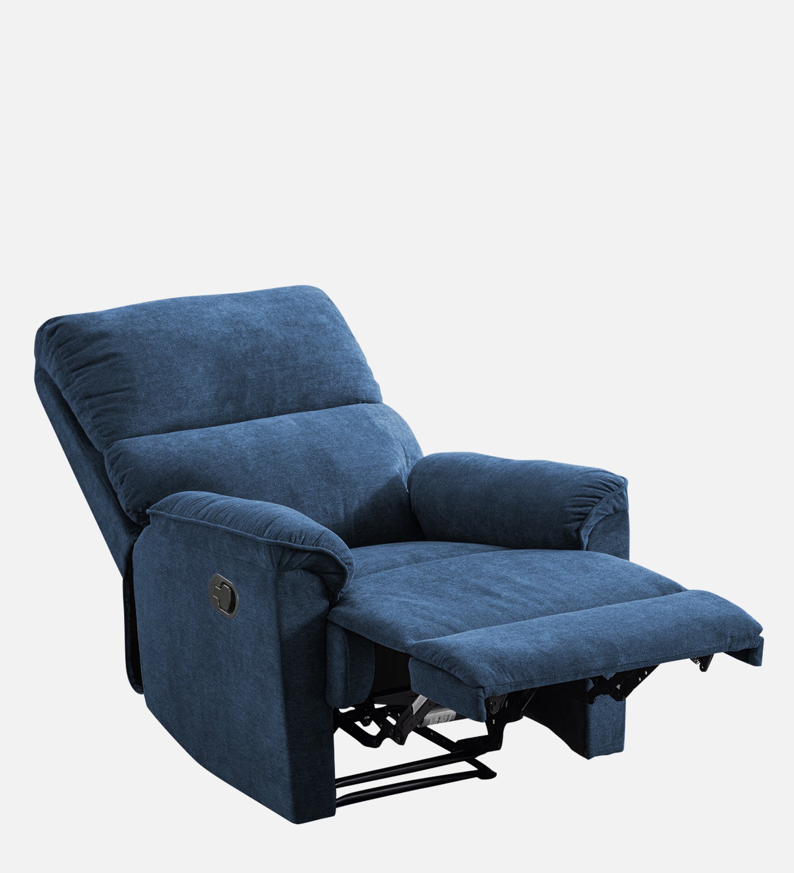 Abby Fabric 1 Seater Motorized Recliner In Light Blue Colour - Reclined View by Febonic Living