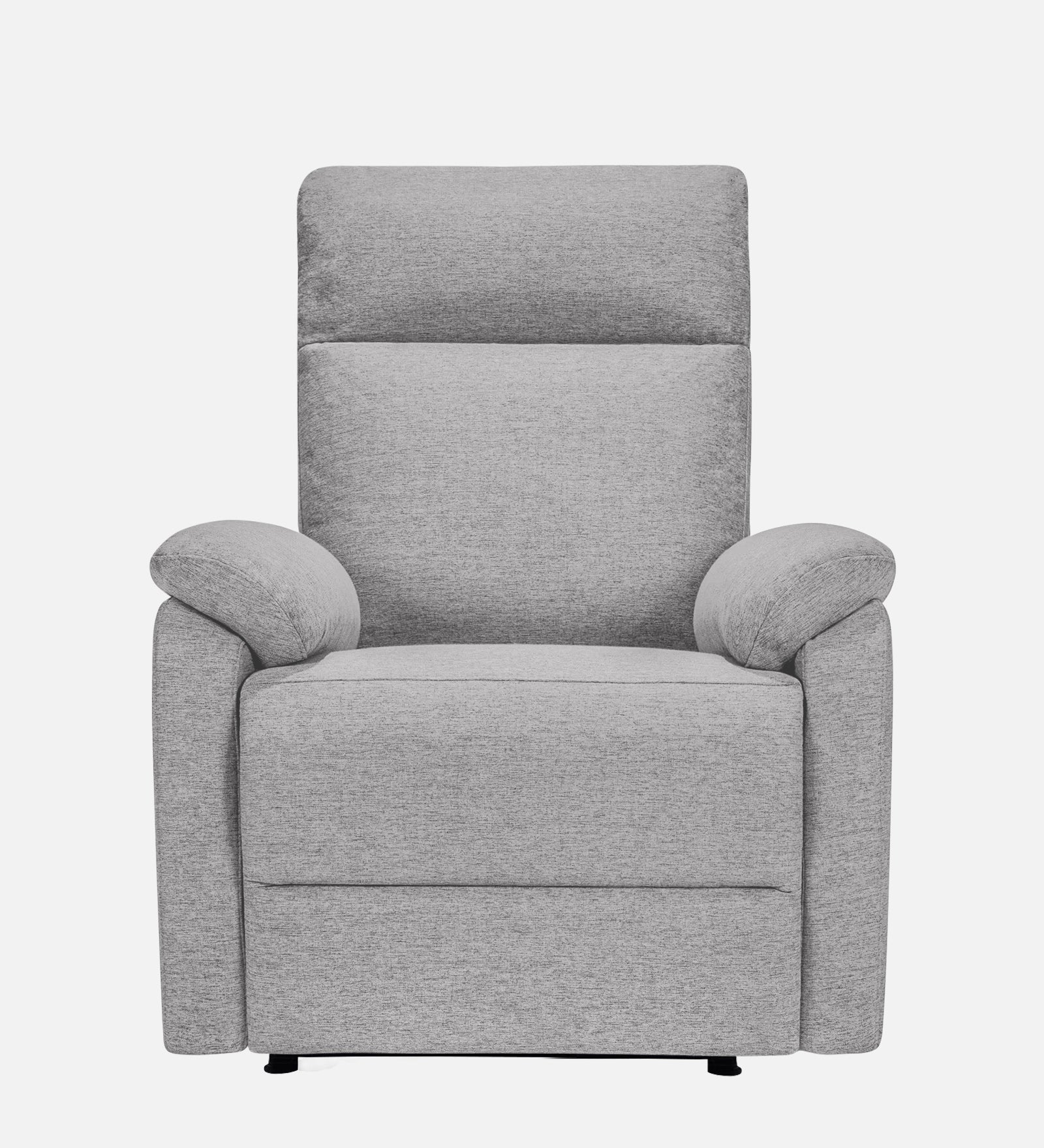 Abby Fabric 1 Seater Motorized Recliner In Lit Grey Colour - Front View by Febonic Living