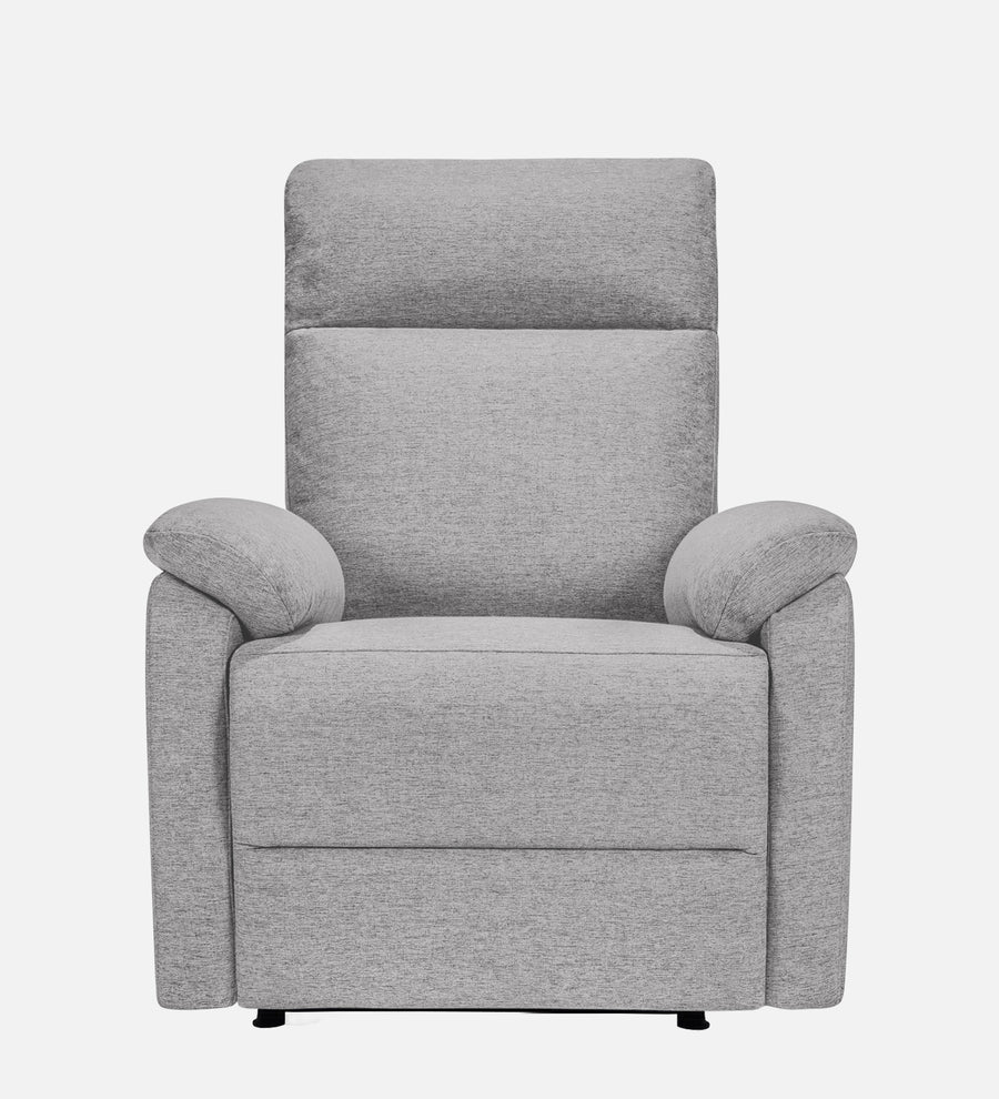 Abby Fabric 1 Seater Motorized Recliner In Lit Grey Colour - Front View by Febonic Living