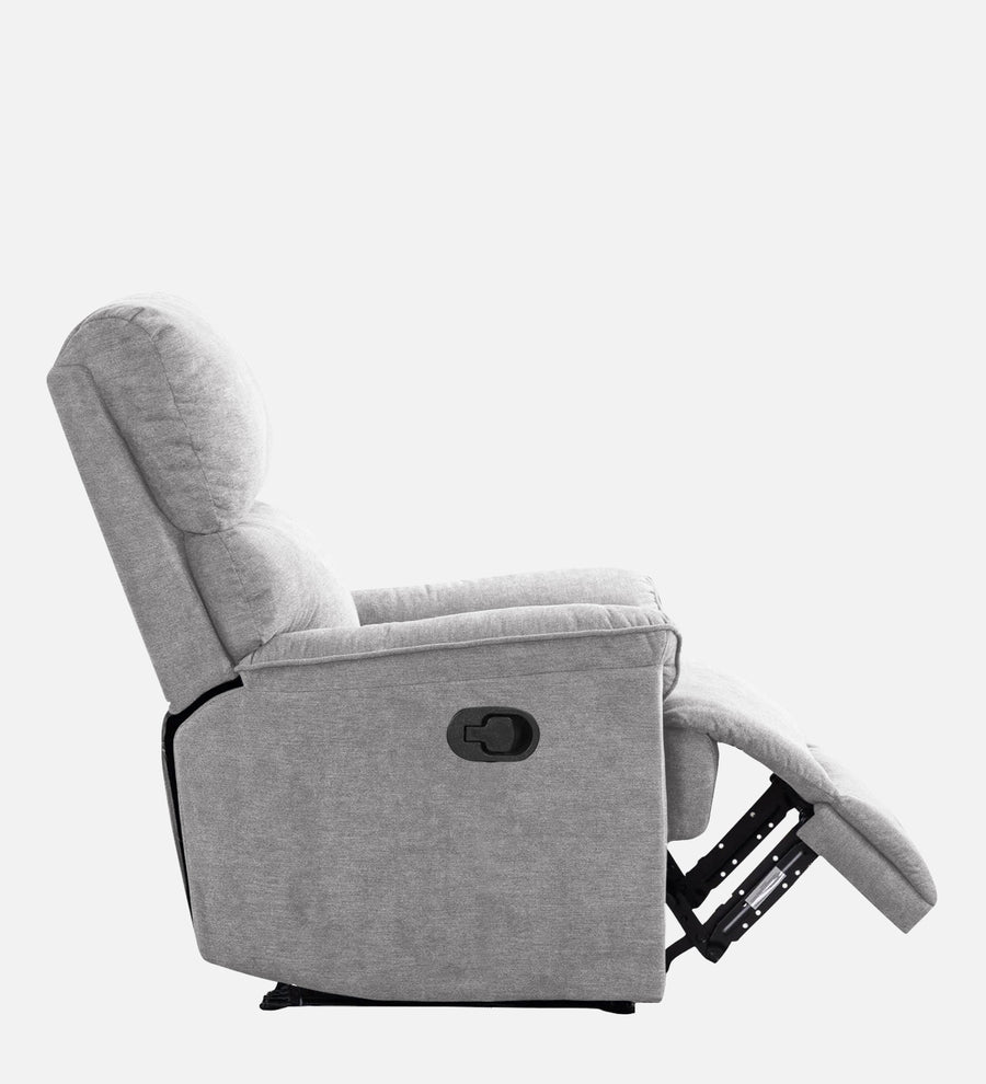 Abby Fabric 1 Seater Motorized Recliner In Lit Grey Colour -  Side View by Febonic Living