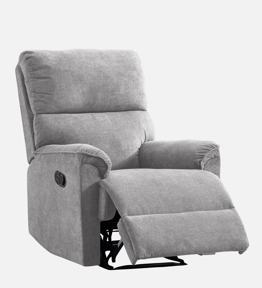 Abby Fabric 1 Seater Motorized Recliner In Lit Grey Colour - SideView Image by Febonic Living