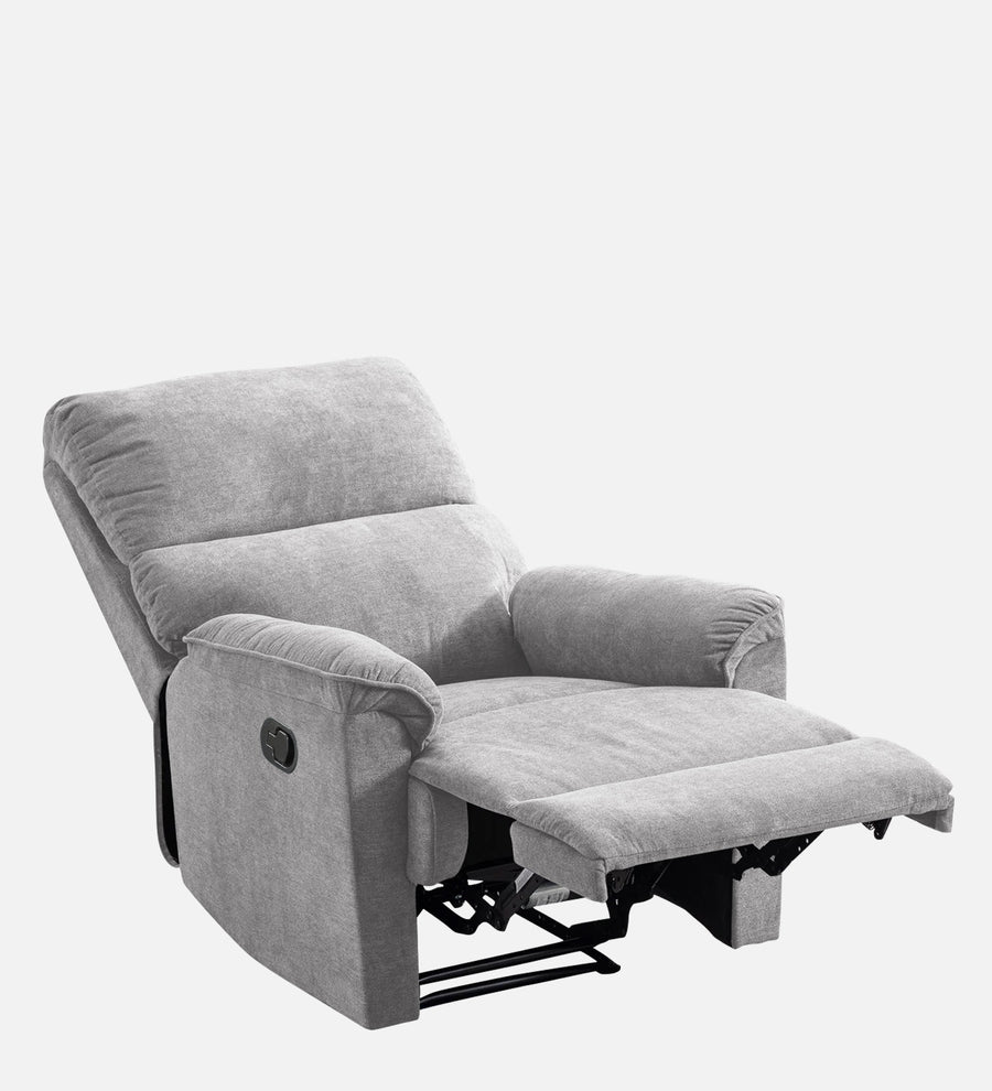 Abby Fabric 1 Seater Motorized Recliner In Lit Grey Colour - Reclined View by Febonic Living