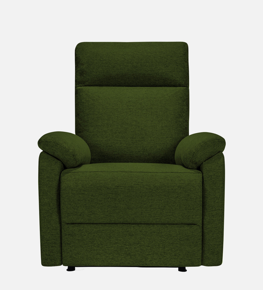 Abby Fabric 1 Seater Motorized Recliner In Olive Green Colour - Front View by Febonic Living