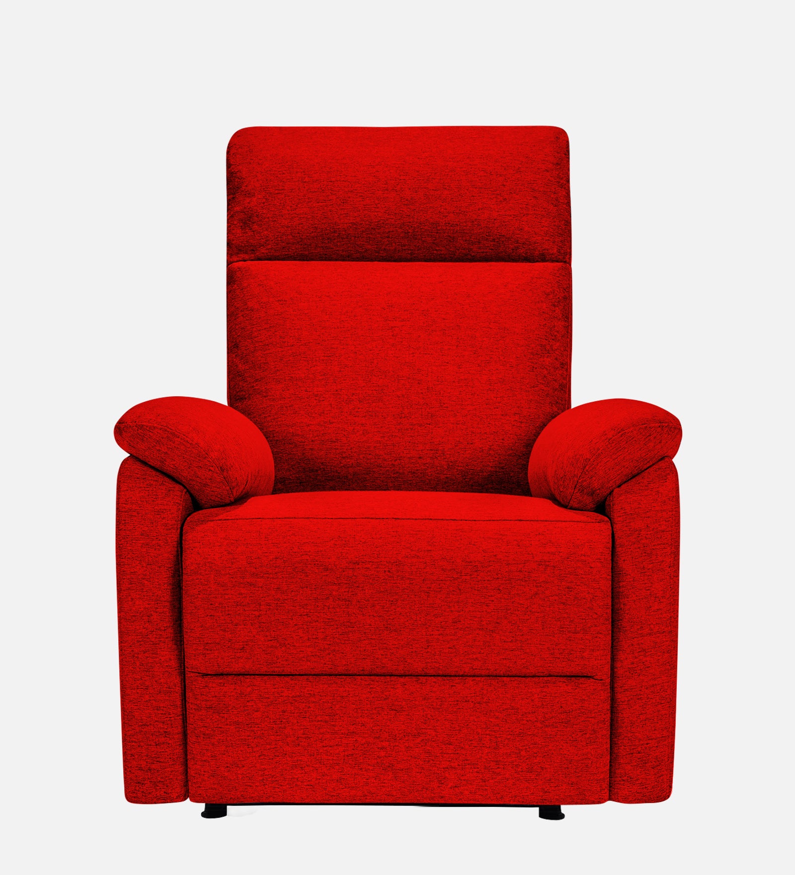 Abby Fabric 1 Seater Motorized Recliner In Ruby Red Colour - Front View by Febonic Living