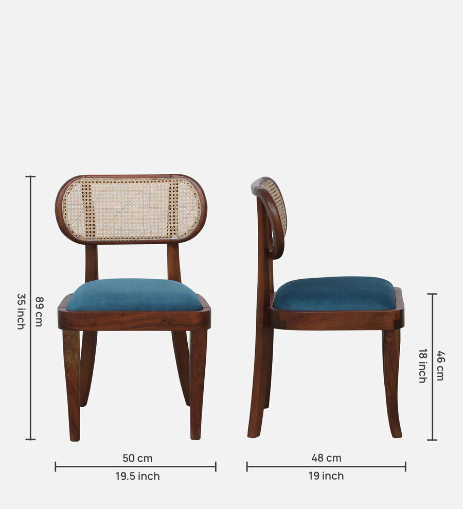 Accra Sheesham Wood Dining Chair In  Provincial Teak Finish - Dimensions by Febonic Living