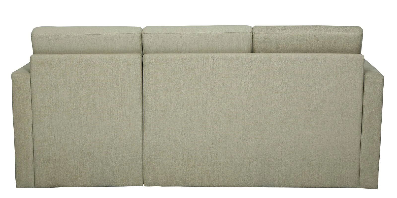 Ace Fabric 3 Seater Pull Out Sofa Cum Bed In Ivory Cream Colour With Storage back view - Febonic Living