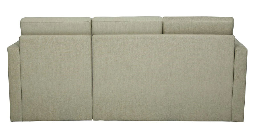 Ace Fabric 3 Seater Pull Out Sofa Cum Bed In Ivory Cream Colour With Storage back view - Febonic Living