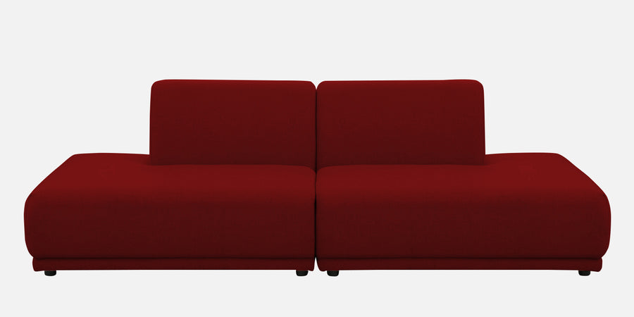 Adam Fabric LHS Sectional Sofa 3 Ottoman Lounger In Blood Maroon Colour in white bg - Febonic Living