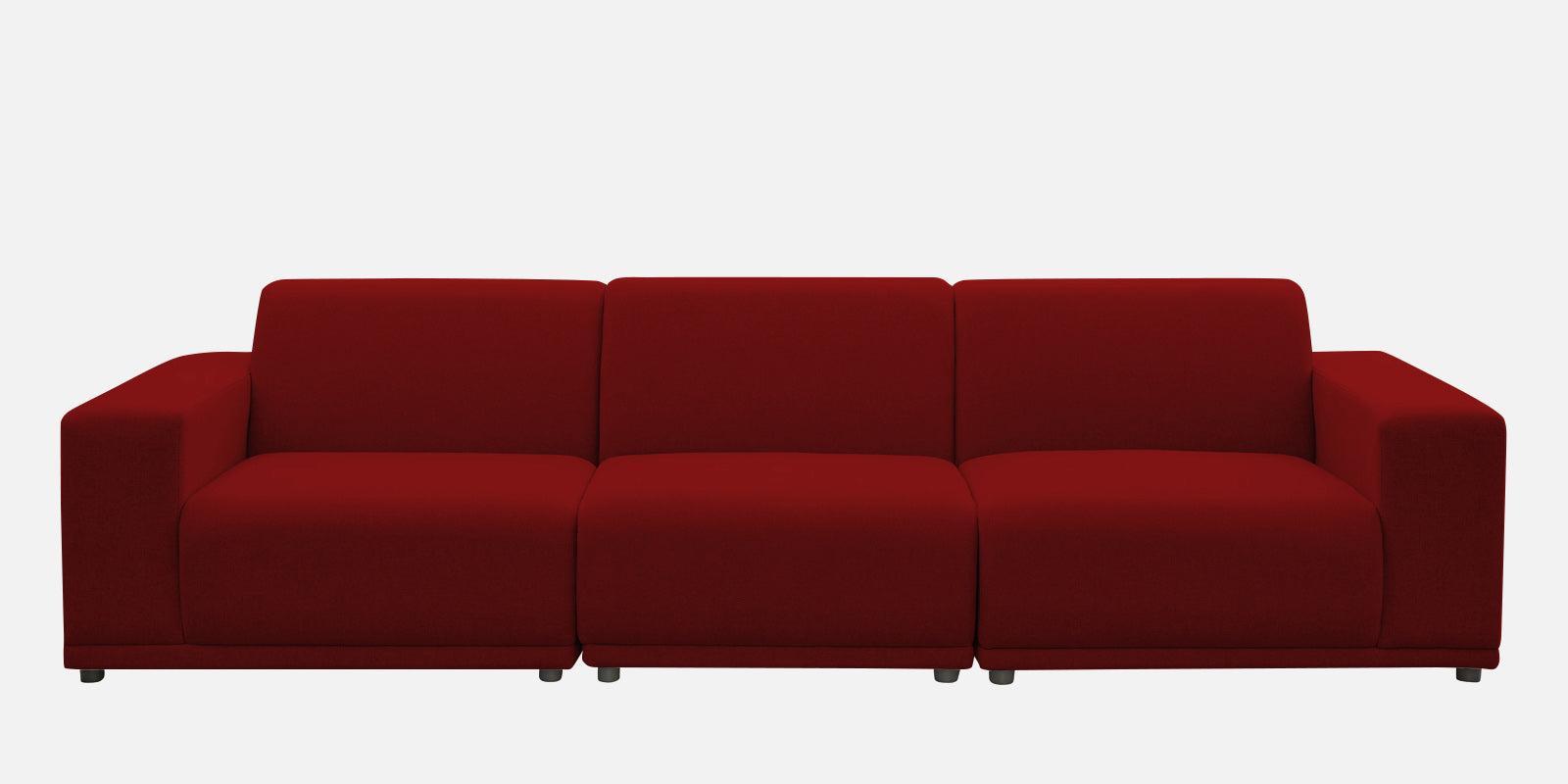 Adam Fabric Lhs Sectional Sofa 3 Ottoman Lounger In Blood Maroon Colour showing sofa front - Febonic Living