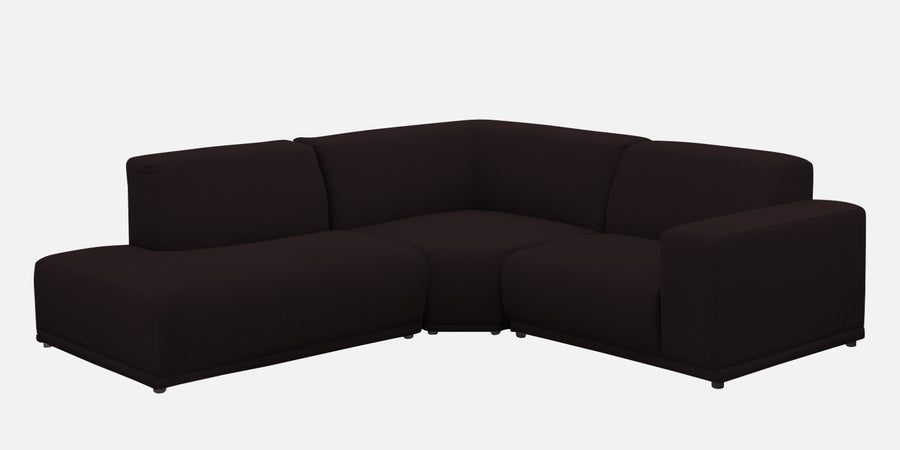 Adam LHS L-Shape Lounger Fabric Sofa - Cara Brown white bg - Febonic Living