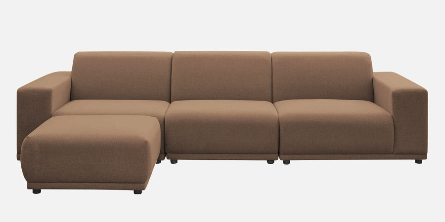 Adam LHS L Shape Lounger Fabric Sofa - Cookie Beige white bg - Febonic Living