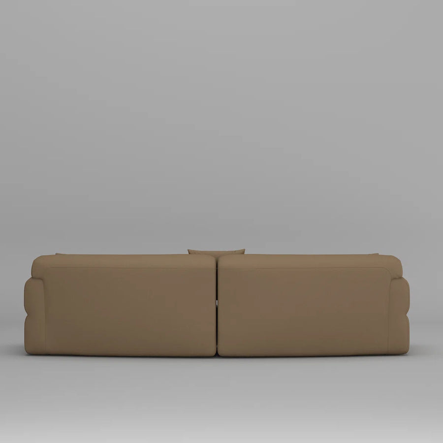 Adarin Velvet 4 Seater Curved Sofa In Cream Beige Colour - Febonic Living