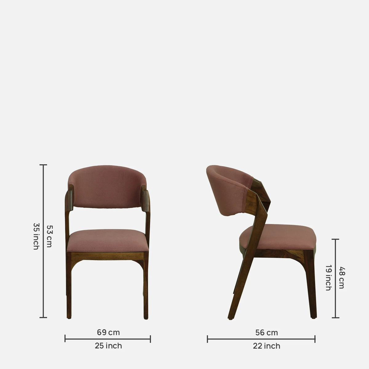 Aden Sheesham Wood Chairs In Provincial Teak Finish (Set Of 2)