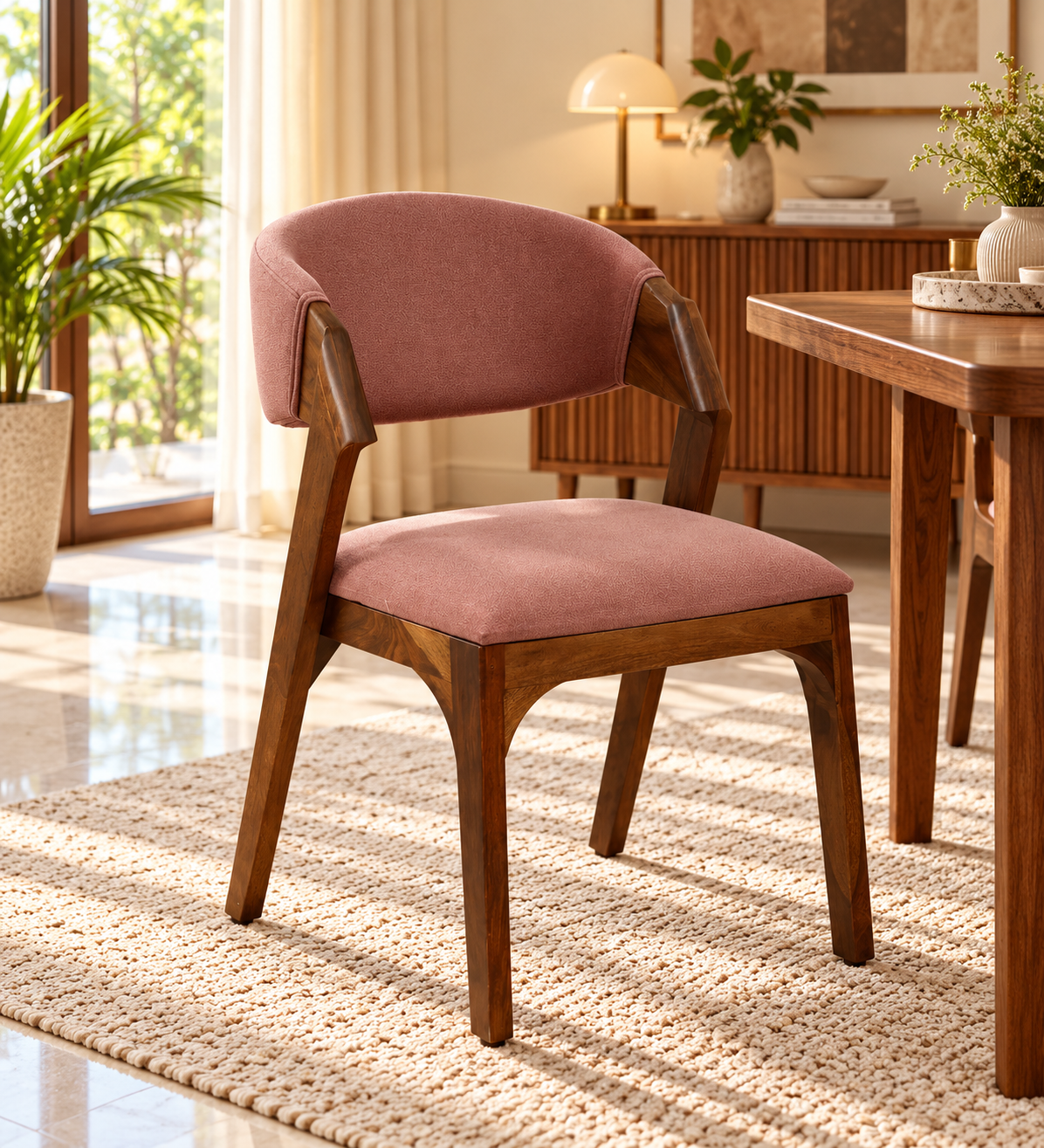 Aden Sheesham Wood Chairs In Provincial Teak Finish (Set Of 2)