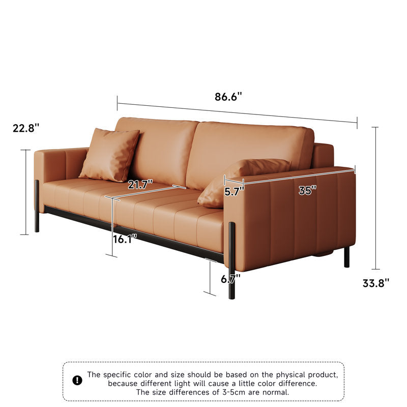 Darla Leatherette 3 Seater Convertible Sofa Cum Bed In Brown Colour