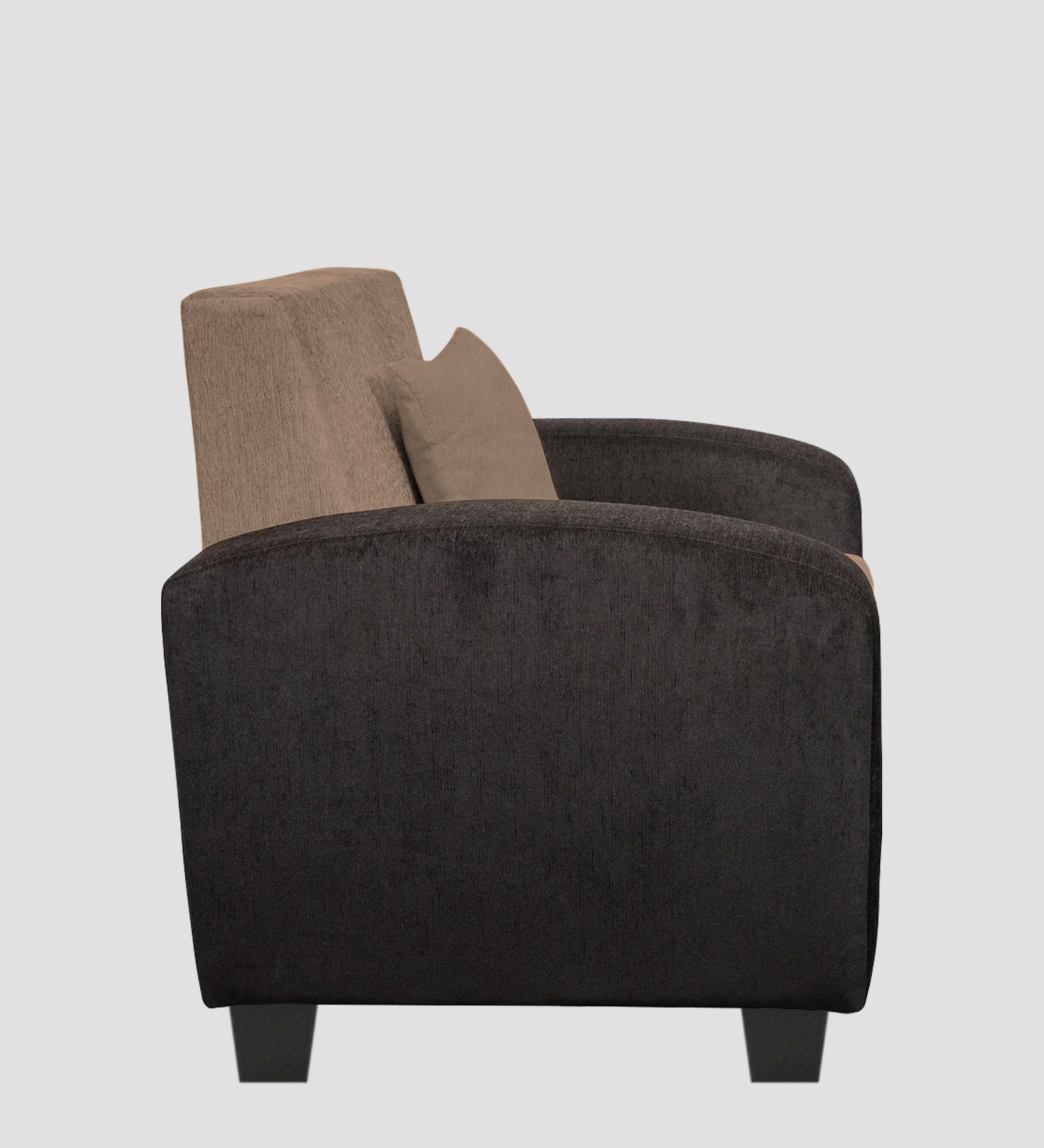 Alex Fabric 1 Seater Sofa In Cookie Beige Colour side view - Febonic Living