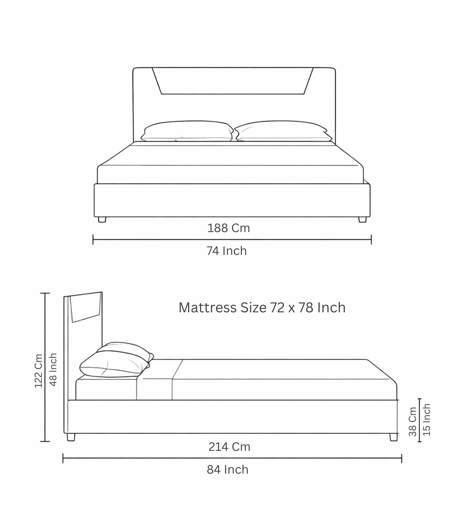 Alina Leatherette King Size Bed - Grey