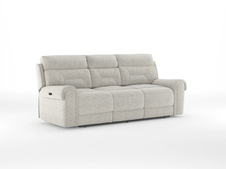 Alpeno Fabric 3 Seater Motorized Recliner In Bone Beige Colour - Febonic Living