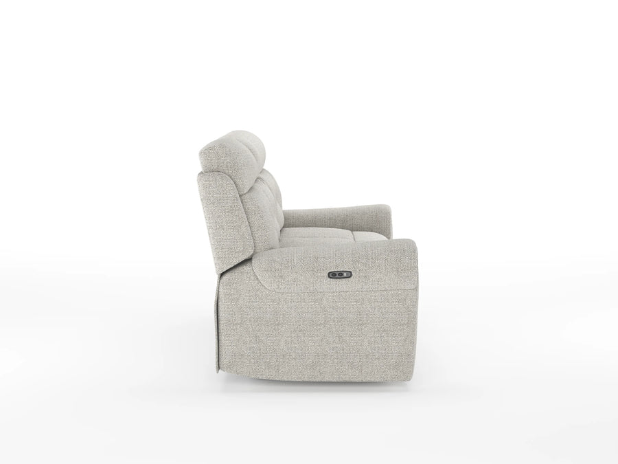 Alpeno Fabric 3 Seater Motorized Recliner In Bone Beige Colour - Febonic Living