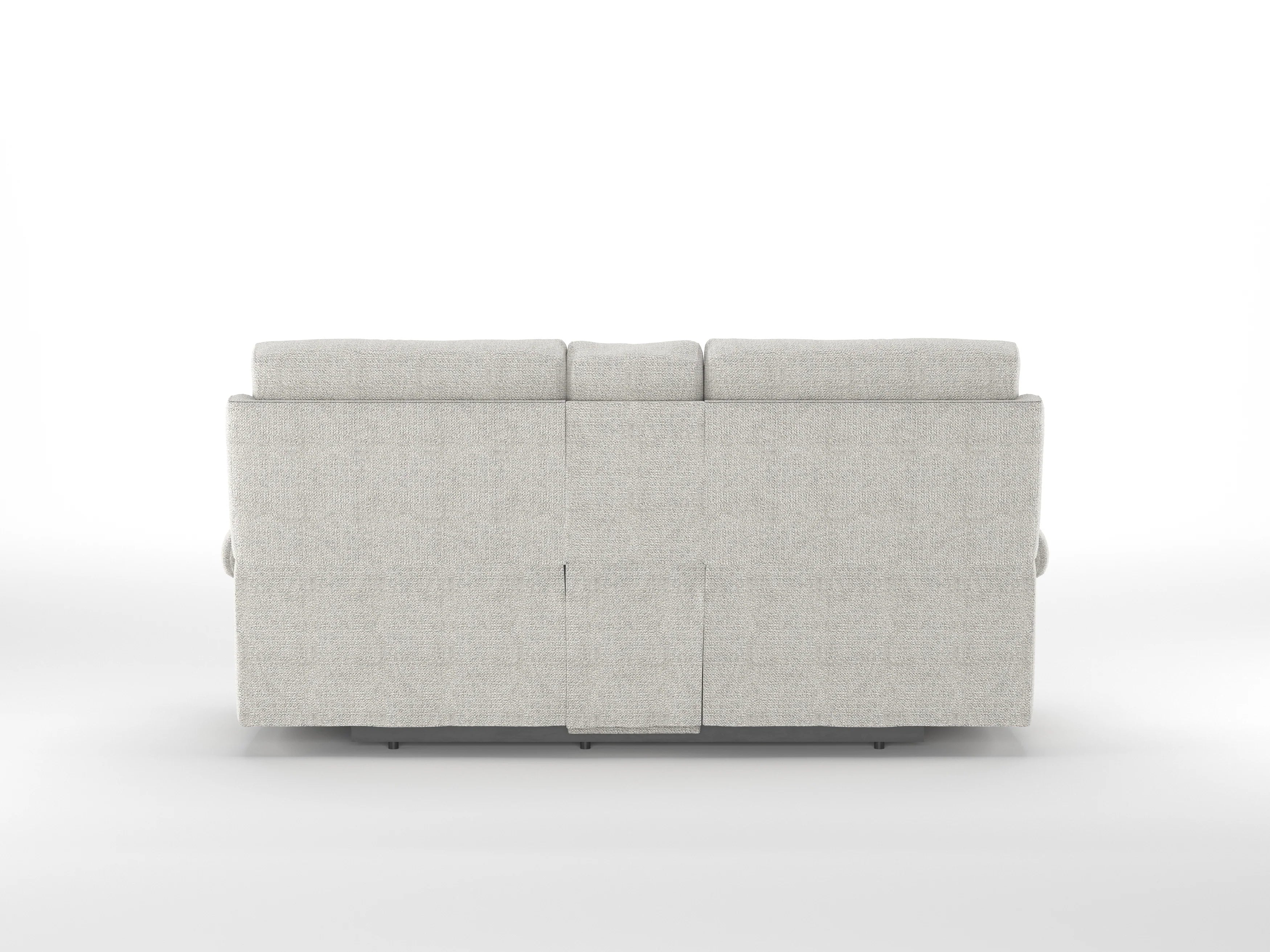 Alpeno 2 Seater Motorized Fabric Recliner - Bone Beige - Back View by Febonic Living