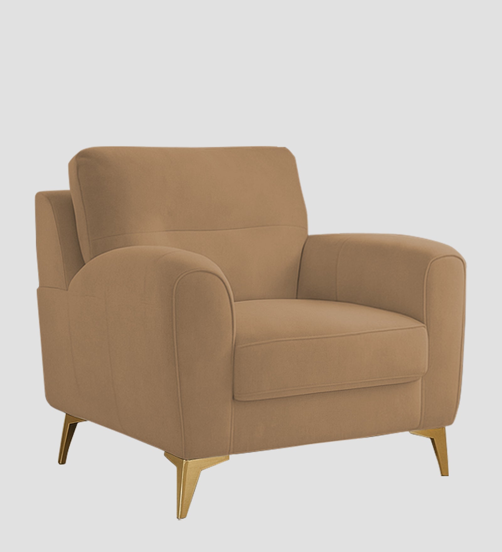 Alpine Fabric 1 Seater Sofa In Copper Brown Colour