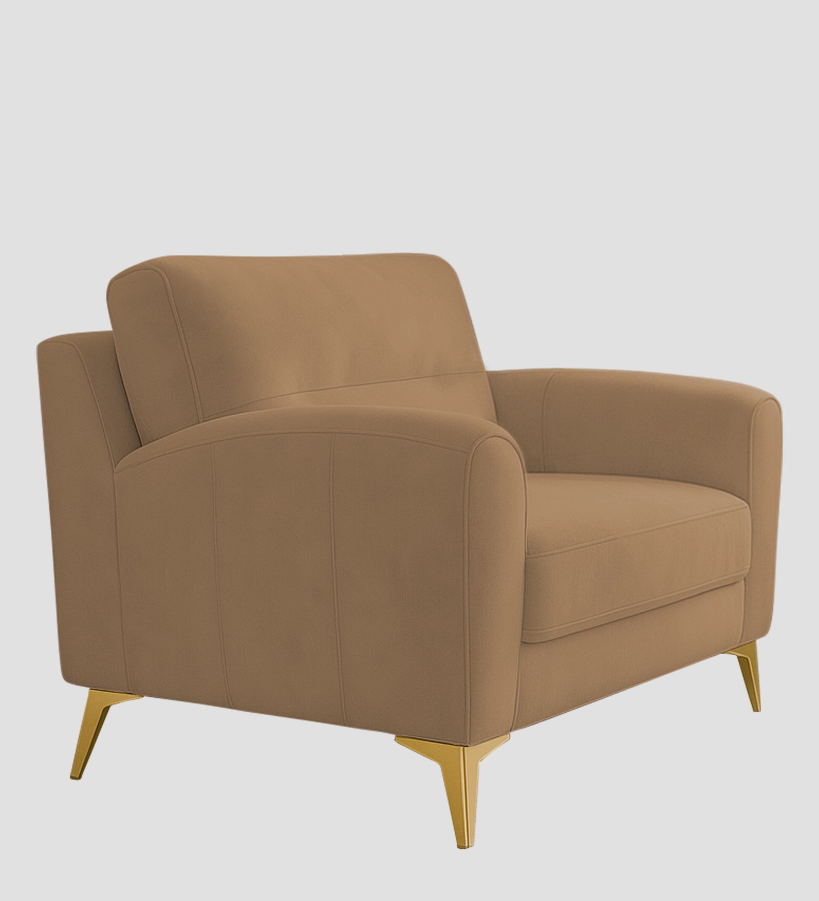 Alpine Fabric 1 Seater Sofa In Copper Brown Colour
