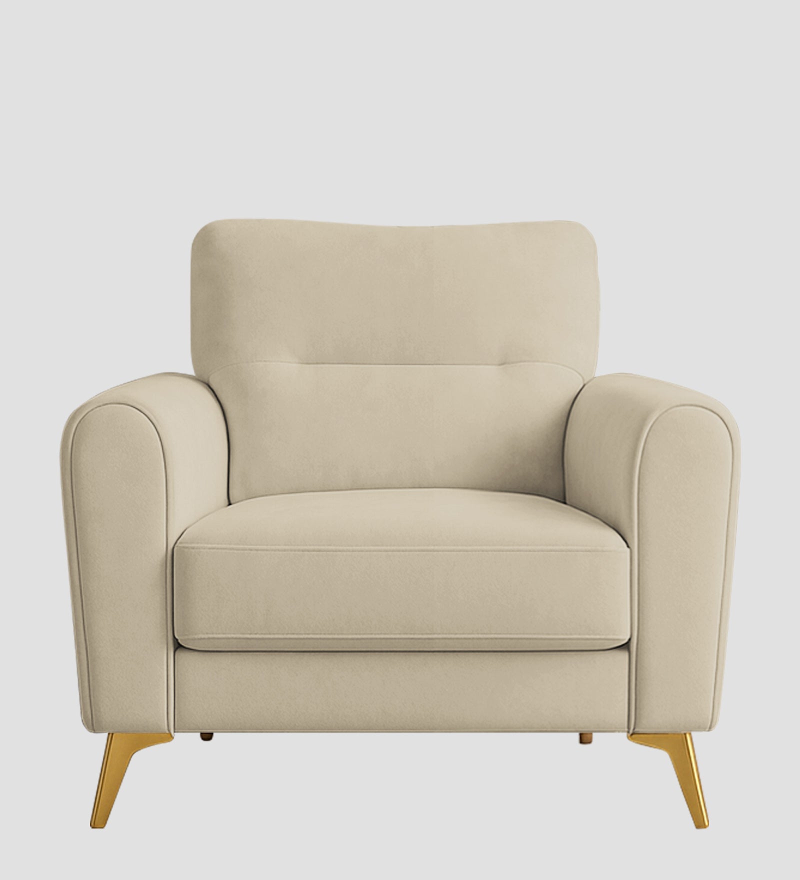 Alpine Fabric 1 Seater Sofa In Cotton Beige Colour