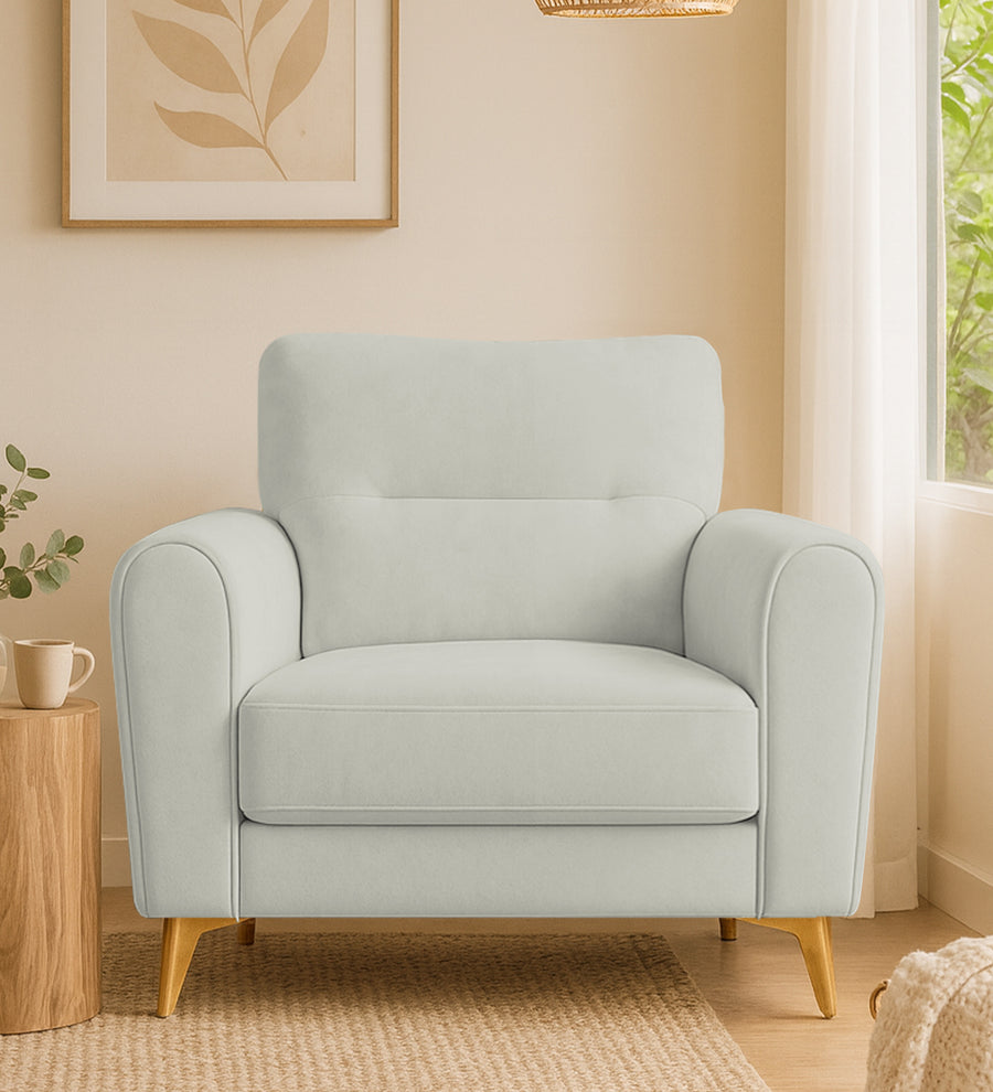 Alpine  1 Seater Fabric Sofa - Pearl White by Febonic Living