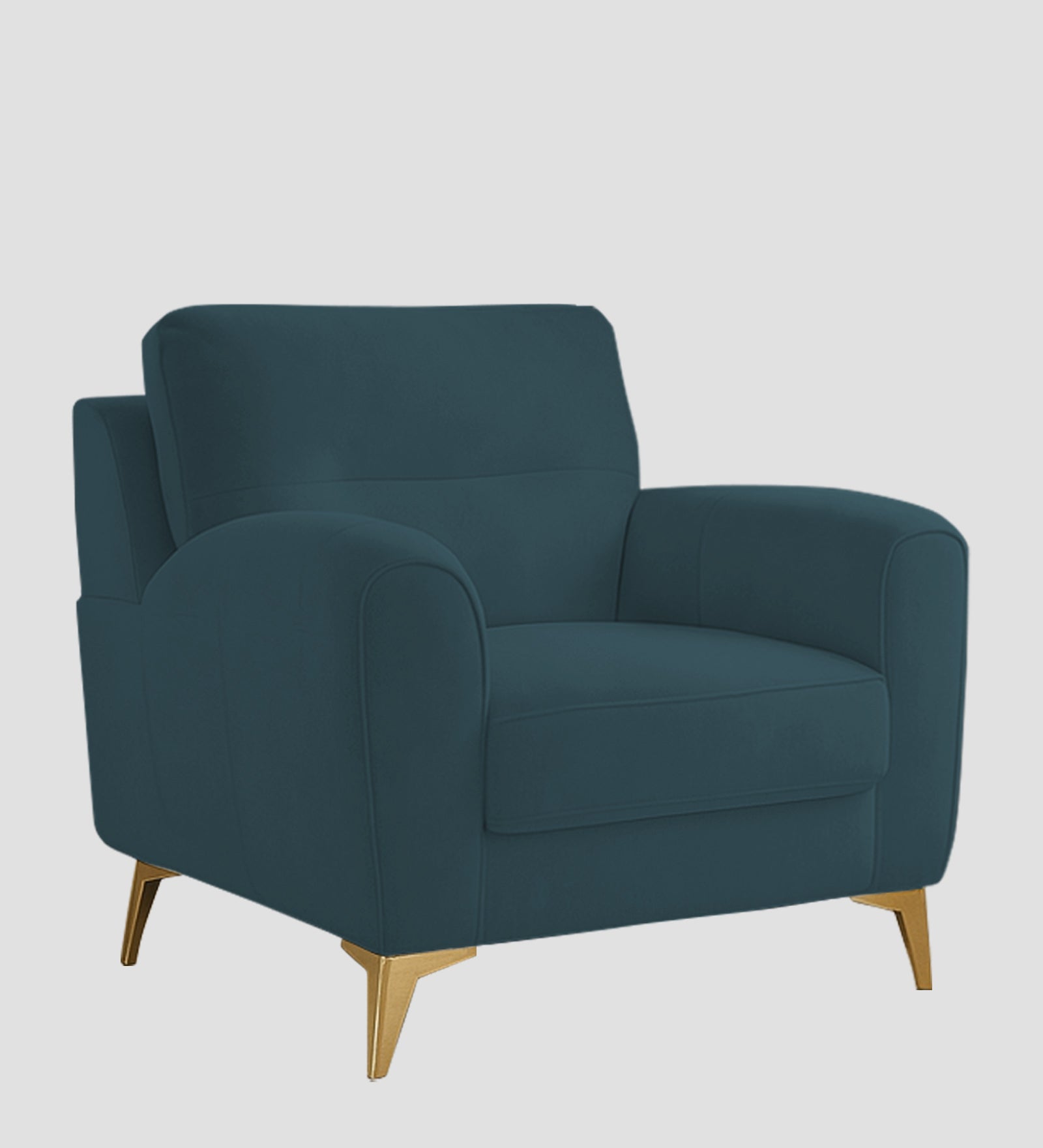 Alpine Fabric 1 Seater Sofa In Sea Blue Colour