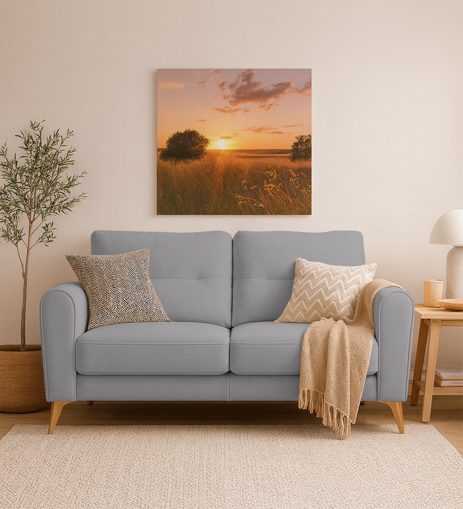 Alpine Fabric 2 Seater Sofa In Dim Grey Colour