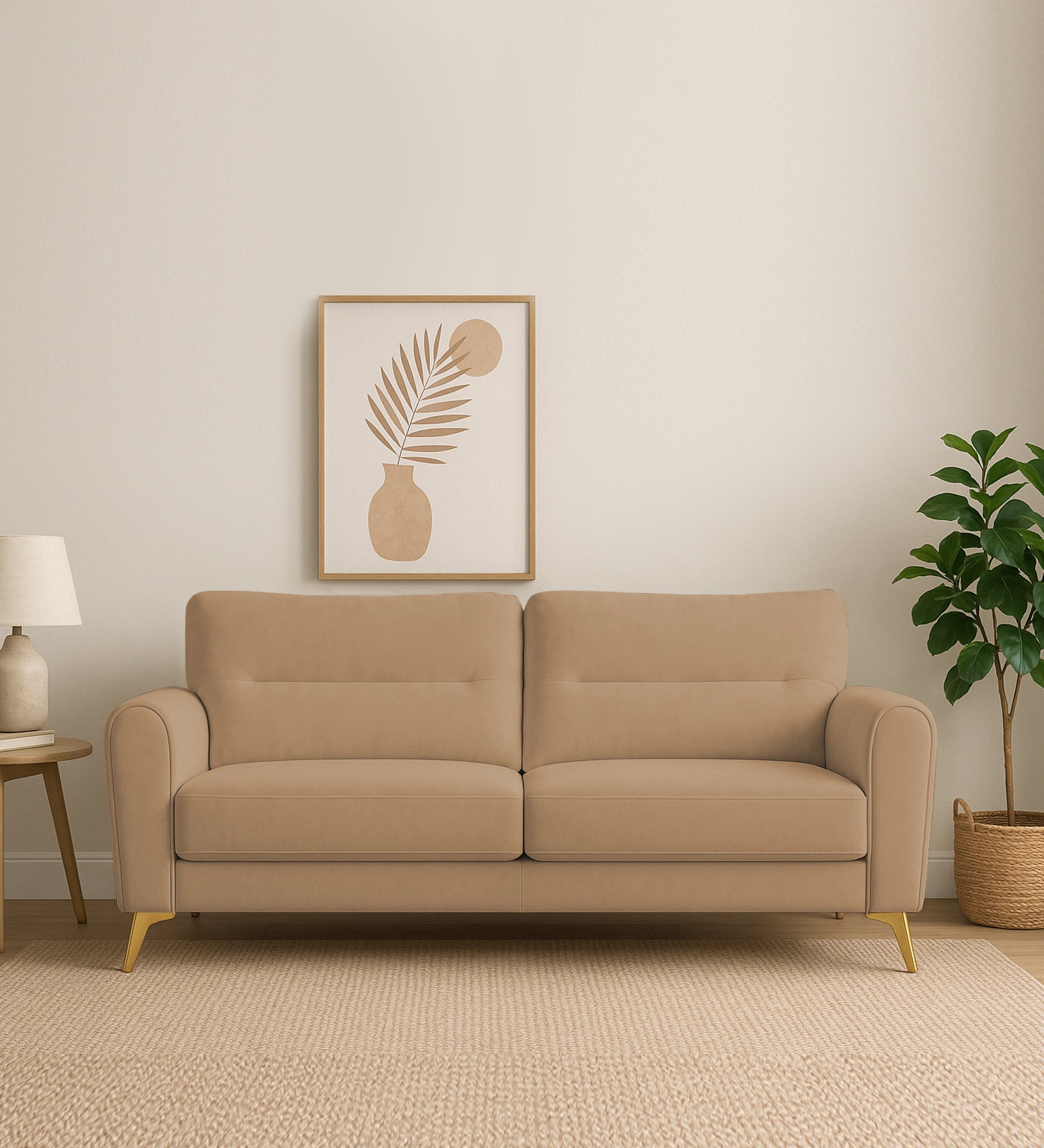Alpine Fabric 3 Seater Sofa In Copper Brown Colour