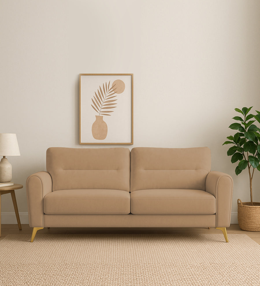 Alpine 3 Seater Fabric Sofa - Copper Brown by Febonic Living