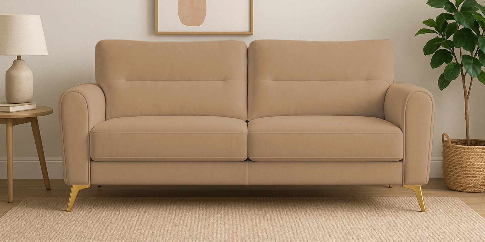 Alpine Fabric 3 Seater Sofa In Copper Brown Colour