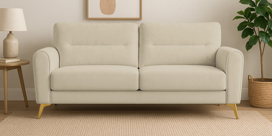 Alpine Fabric 3 Seater Sofa In Cotton Beige Colour - Febonic Living