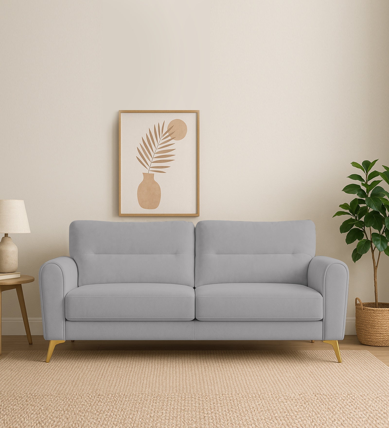 Alpine Fabric 3 Seater Sofa In Dim Grey Colour