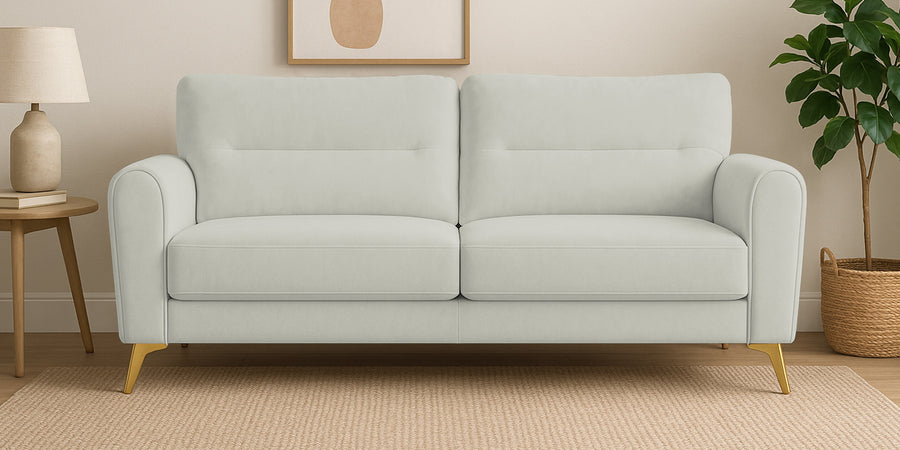 Alpine Fabric 3 Seater Sofa In Pearl White Colour - Febonic Living