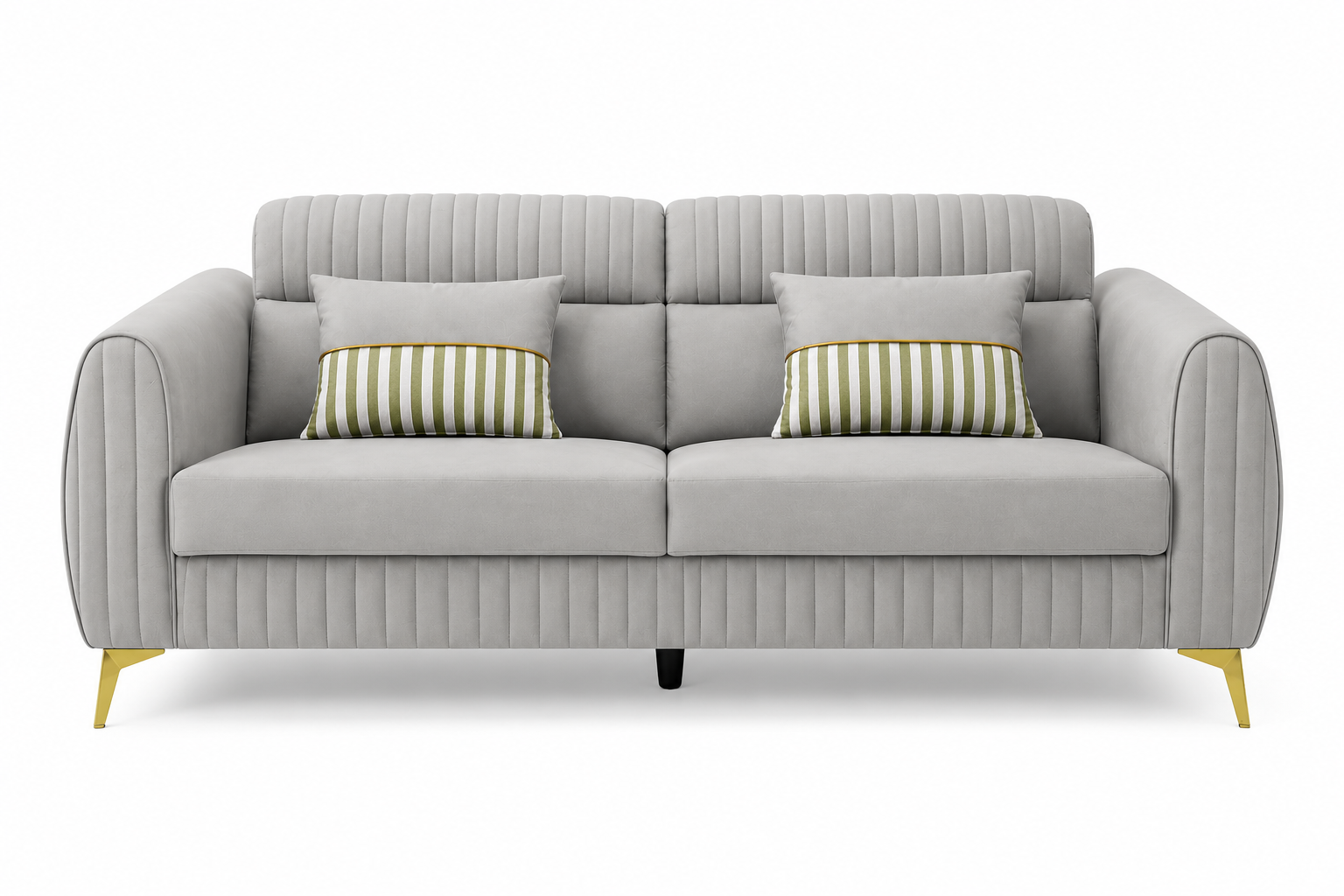 Alvero 3 Seater Fabric Sofa - Fossil Grey - Clear View by Febonic Living
