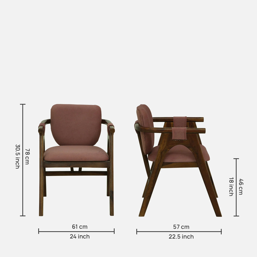 Andro Sheesham Wood Chairs In Provincial Teak Finish (Set Of 2)