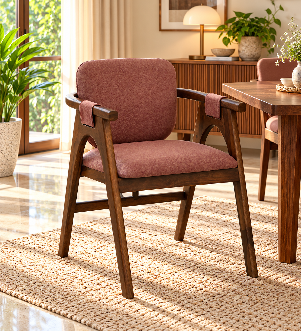 Andro Sheesham Wood Chairs In Provincial Teak Finish (Set Of 2)