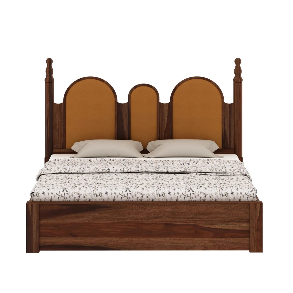 Antar Sheesham Wood King Size Bed With Box Storage In Provincial Teak Finish
