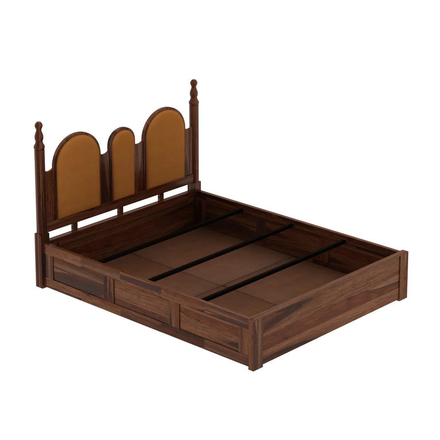 Antar Sheesham Wood King Size Bed With Box Storage In Provincial Teak Finish