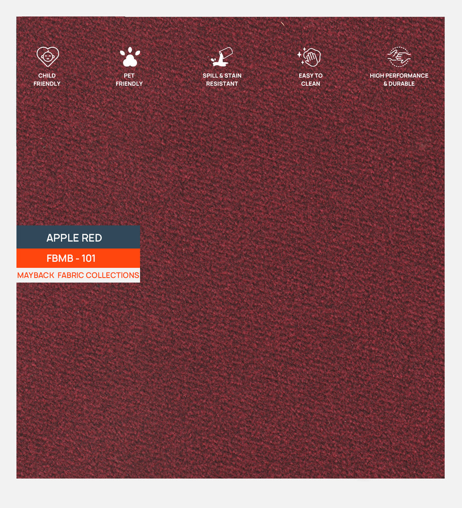 Oven Suede Fabric Apple Red 101 Code by Febonic Living
